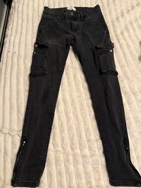 Rue21 Black Cargo Skinny Jeans size 2